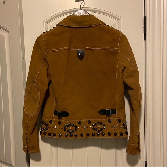 Coach lamb suede leather jacket with studs - Picture 6 of 11